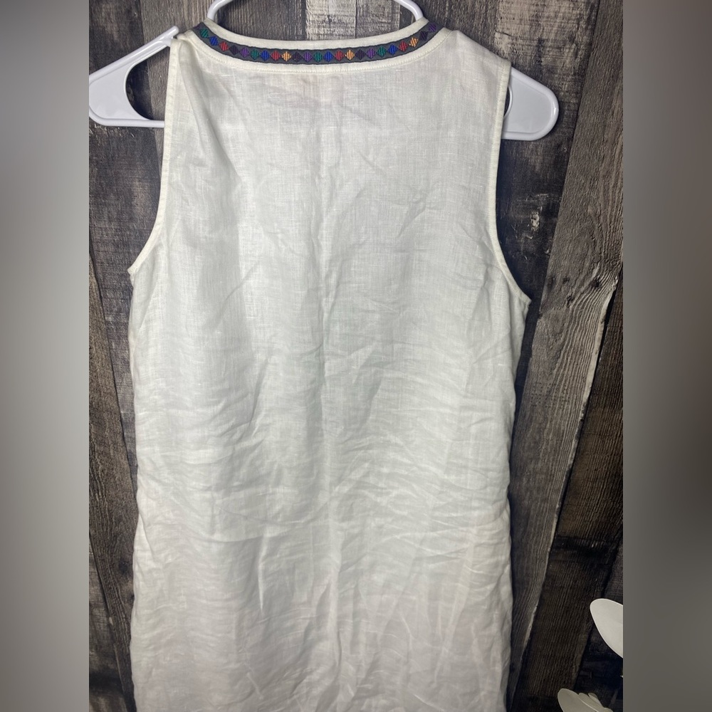 TORY BURCH Embroidered sleeveless linen dress Sz S - Picture 8 of 10